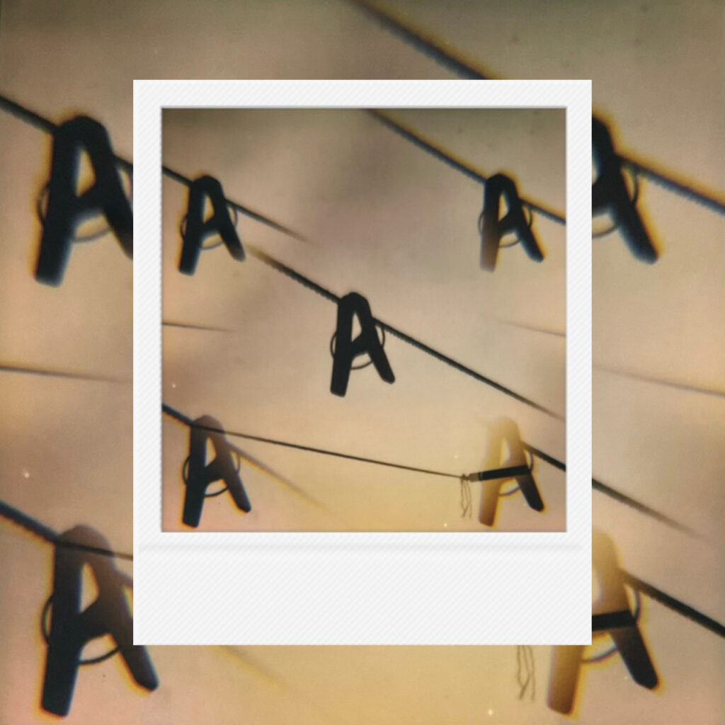 Black clothespins hanging quietly beneath the warm glow of late afternoon, a fleeting portrait of everyday stillness.